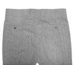 Men's Gurkha Pants Gray Blue Plaid Wool Slim High Waist Flat Front Dress Trousers 38