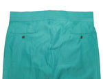 Men's Gurkha Pants Turquoise Wool Blend Slim High Waist Flat Front Dress Trousers 38