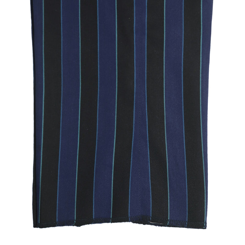 Men's Gurkha Pants Purple Blue Striped Slim High Waist Flat Front Dress Trousers 38