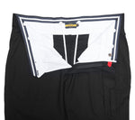 Men's Gurkha Pants Black Wool Slim High Waist Flat Front Dress Trousers 38
