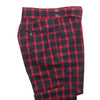Men's Gurkha Pants Blue Red Check Wool Slim High Waist Flat Front Dress Trousers 38