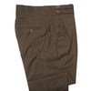 Men's Gurkha Pants Brown Wool Slim High Waist Flat Front Dress Trousers 38