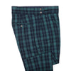Men's Gurkha Pants Blue Green Check Wool Slim High Waist Flat Front Dress Trousers 38