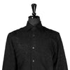 Mens Silk Shirt Button Up Black Embroidered Long Sleeve Collared Dress Casual Summer Tropical Hawaiian Beach Handmade Medium