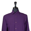 Mens Silky Shirt Button Up Purple Long Sleeve Collared Dress Casual Summer Tropical Hawaiian Beach Handmade Medium
