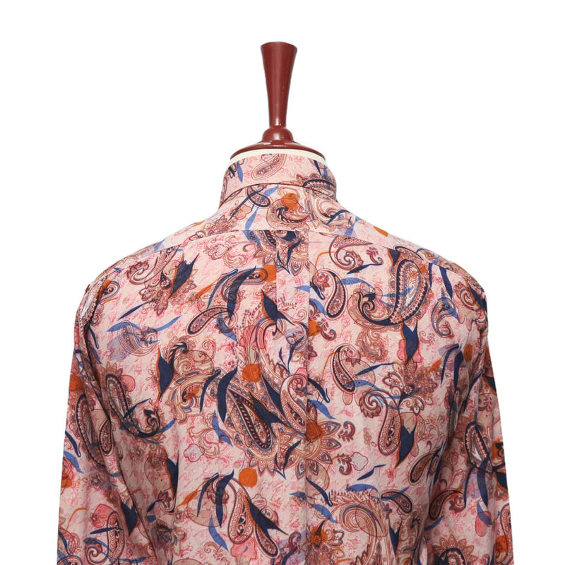 Mens Shirt Button Up Multicolor Paisley Abstract Casual Hawaiian Beach Medium