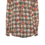 Mens Silk Shirt Button Up Multicolor Baroque Geometric Abstract Designer XL