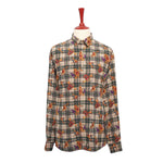 Mens Silk Shirt Button Up Multicolor Baroque Geometric Abstract Designer XL