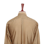 Mens Silk Shirt Button Up Gold Black Striped Designer Dress Casual Beach XL