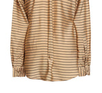 Mens Silk Shirt Button Up Gold Black Striped Designer Dress Casual Beach XL