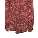 Mens Silk Shirt Button Up Red Paisley Abstract Tropical Hawaiian Beach Casual XL
