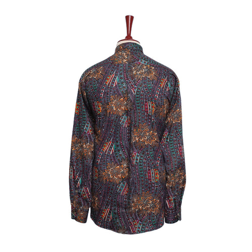 Mens Shirt Button Up Multicolor Geometric Floral Cotton Casual Hawaiian Beach XL