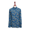 Mens Shirt Button Up Blue Yellow Green Floral Casual Tropical Hawaiian Beach XL