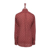 Mens Silk Shirt Button Up Red Geometric Designer Dress Casual Hawaiian Beach XL
