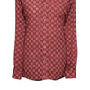 Mens Silk Shirt Button Up Red Geometric Designer Dress Casual Hawaiian Beach XL