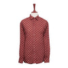 Mens Silk Shirt Button Up Red Geometric Designer Dress Casual Hawaiian Beach XL