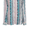 Mens Shirt Button Up White Blue Green Geometric Abstract Graphic Casual Beach XL