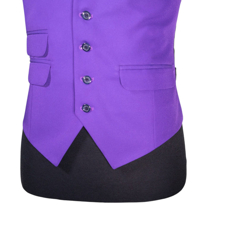 Mens Waistcoat Suit Vest 40R Purple Formal Wedding Prom Party Fully Lined Lapels