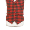 Mens Tartan Plaid Vest 44R Red Black Wool Waistcoat XL Formal Wedding Prom Party