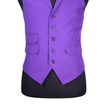 Mens Waistcoat Suit Vest 40R Purple Formal Wedding Prom Party Fully Lined Lapels