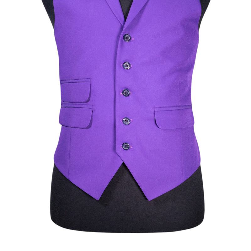 Mens Waistcoat Suit Vest 40R Purple Formal Wedding Prom Party Fully Lined Lapels