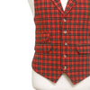 Mens Tartan Plaid Vest 44R Red Black Wool Waistcoat XL Formal Wedding Prom Party