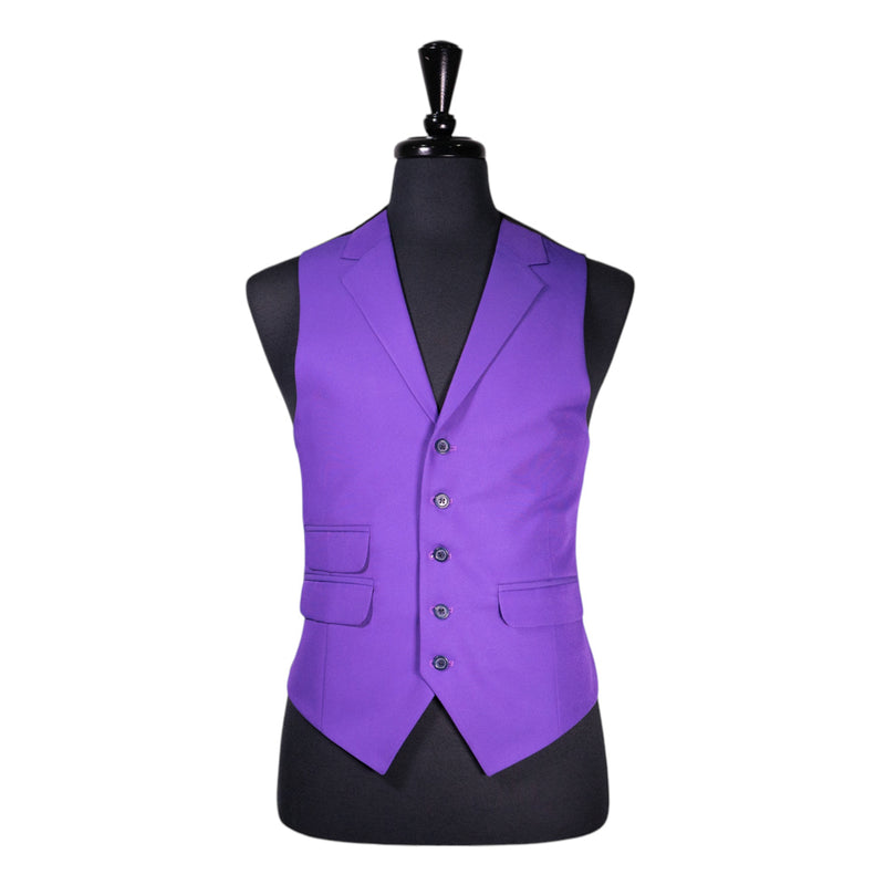Mens Waistcoat Suit Vest 40R Purple Formal Wedding Prom Party Fully Lined Lapels
