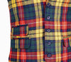 Mens Waistcoat Suit Lapel Vest 40R Multicolor Tartan Plaid Wool Formal Wedding