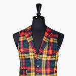 Mens Waistcoat Suit Lapel Vest 40R Multicolor Tartan Plaid Wool Formal Wedding