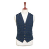 Mens Tartan Vest 44R Blue Green Red Wool Plaid Waistcoat XL Formal Wedding Party