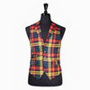 Mens Waistcoat Suit Lapel Vest 40R Multicolor Tartan Plaid Wool Formal Wedding
