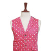 Mens Floral Vest 44R Pink White Cotton Waistcoat XL Formal Wedding Party