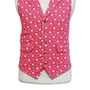 Mens Floral Vest 44R Pink White Cotton Waistcoat XL Formal Wedding Party