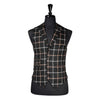 Mens Waistcoat Suit Lapel Vest 40R Black Beige Plaid Check Wool Formal Wedding