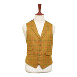 Mens Plaid Vest 44R Yellow Green Red Wool Waistcoat XL Formal Wedding Party