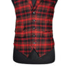 Mens Waistcoat Suit Vest 40R Red Brown Black Plaid 100% Wool Formal Wedding Prom