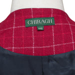 Mens Plaid Vest 44R Burgundy Red Wool Check Waistcoat XL Formal Wedding Party