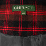 Mens Waistcoat Suit Vest 40R Red Brown Black Plaid 100% Wool Formal Wedding Prom