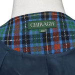 Mens Tartan Vest 44R Green Blue Orange Wool Plaid Waistcoat XL Formal Wedding