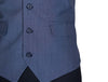 Mens Vest Blue Check Dress Casual Formal Wedding Suit Lapel Waistcoat Medium