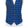 Mens Vest 44R Plaid Check Blue Black Wool Waistcoat XL Formal Wedding Party