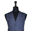 Mens Vest Blue Check Dress Casual Formal Wedding Suit Lapel Waistcoat Medium