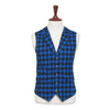 Mens Vest 44R Plaid Check Blue Black Wool Waistcoat XL Formal Wedding Party