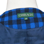 Mens Vest 44R Plaid Check Blue Black Wool Waistcoat XL Formal Wedding Party