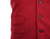 Mens Vest Suit Lapel Burgundy Wool Blend Dress Formal Wedding Waistcoat XL 46