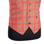 Mens Waistcoat Suit Vest 40R Pink Green Blue Plaid Wool Formal Wedding Party