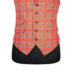 Mens Waistcoat Suit Vest 40R Pink Green Blue Plaid Wool Formal Wedding Party