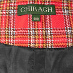 Mens Waistcoat Suit Vest 40R Pink Green Blue Plaid Wool Formal Wedding Party