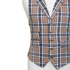 Mens Vest 44R Plaid Check Beige Black Wool Waistcoat XL Formal Wedding Party