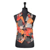 Mens Waistcoat Suit Vest 40R Gray Red Orange Abstract Formal Wedding Prom Party